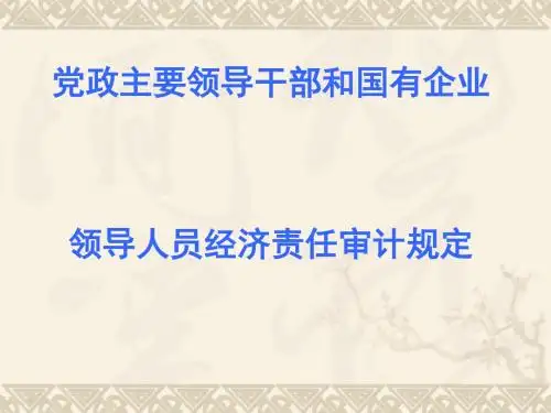 领导人员经济责任审计规定概述(PPT33张)