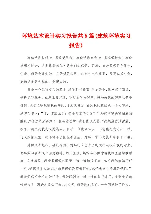 环境艺术设计实习报告共5篇(建筑环境实习报告)