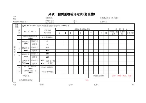分项工程质量检验评定表(急流槽)
