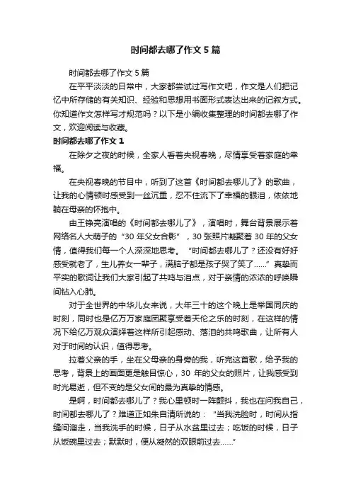 时间都去哪了作文5篇