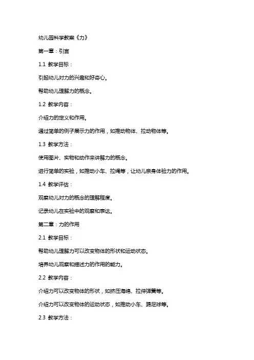 幼儿园科学教案《力》