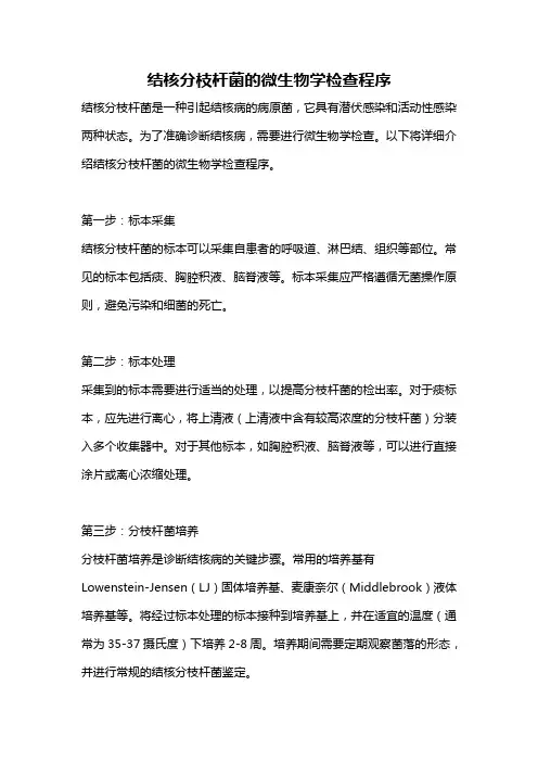 结核分枝杆菌的微生物学检查程序