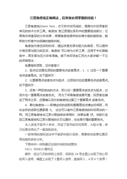 江恩角度线正确画法，投资者必须掌握的技能！