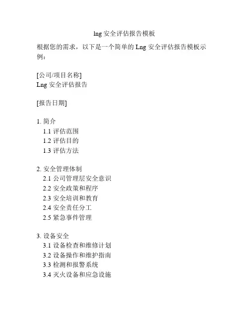 lng安全评估报告模板