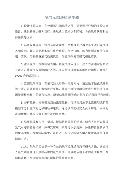 氢气示踪法检测步骤