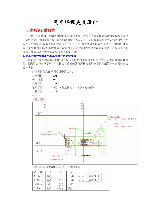 fixture design(汽车焊装夹具设计)