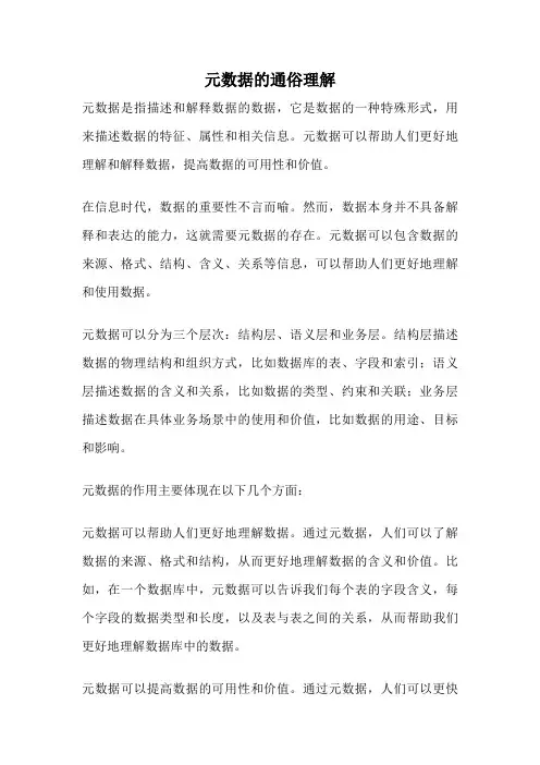 元数据的通俗理解