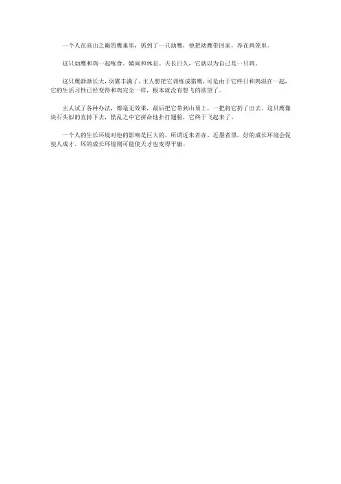 让学生明辨是非的故事_相信自己是一只雄鹰