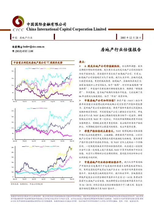 2011中金公司房地产系列10+估值方法：房地产的NAV
