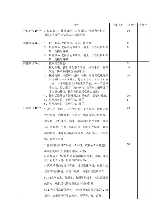 机械振动排痰操作标准