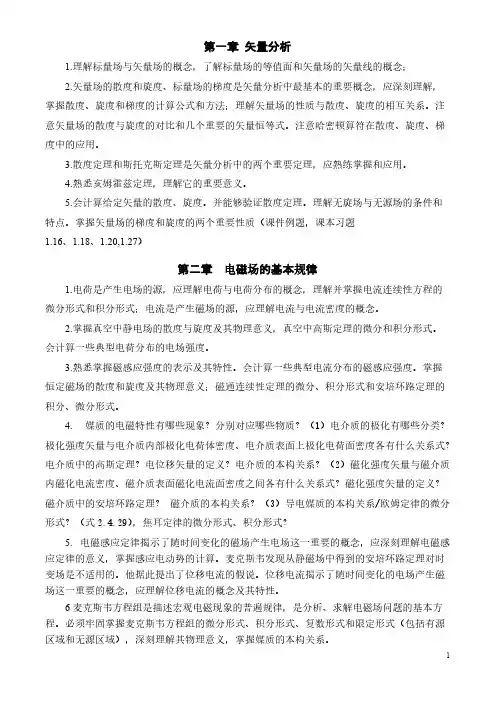 电磁场复习提纲