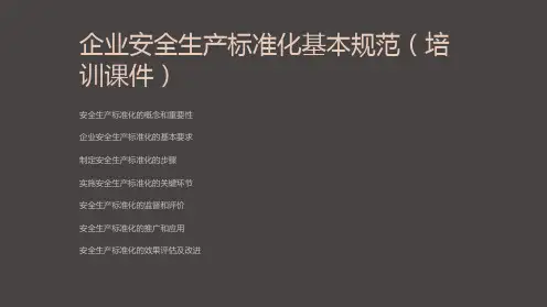 企业安全生产标准化基本规范(培训课件)