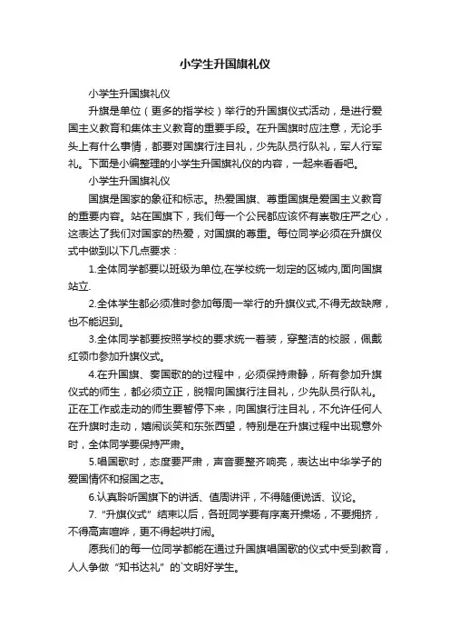 小学生升国旗礼仪
