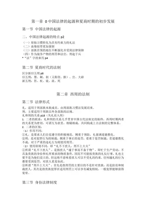 中国法制史期末重点