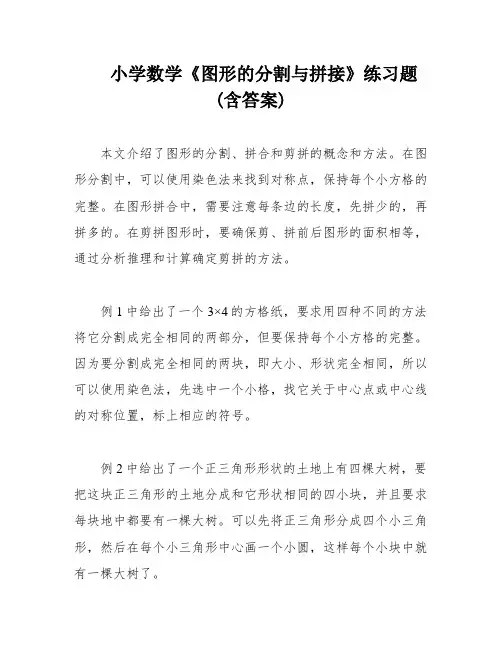 小学数学《图形的分割与拼接》练习题(含答案)