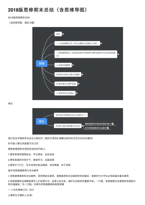 2018版思修期末总结（含思维导图）