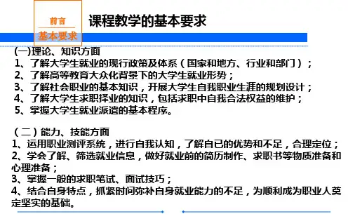 就业指导课(一二讲)PPT课件