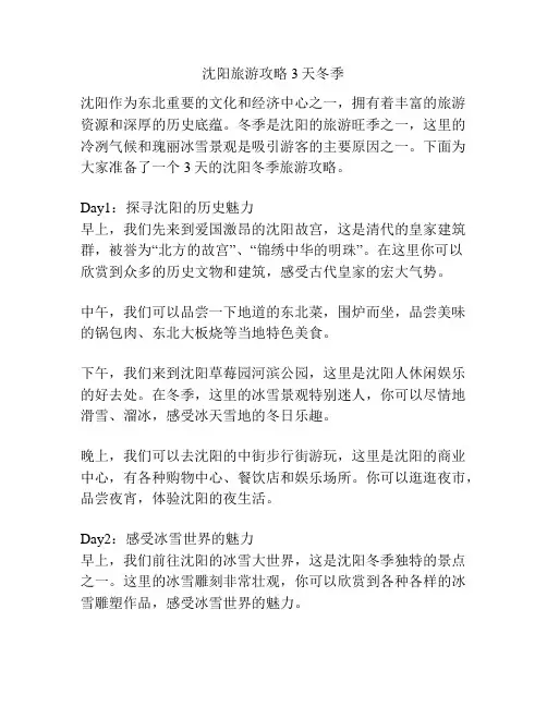 沈阳旅游攻略3天冬季