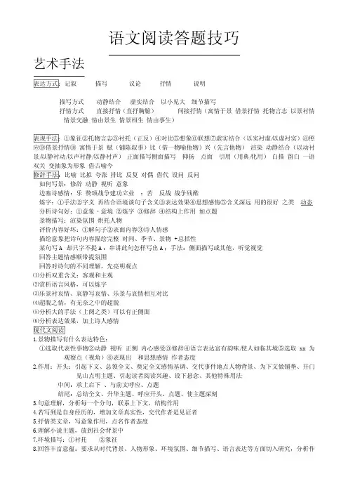 江苏高考语文阅读答题技巧
