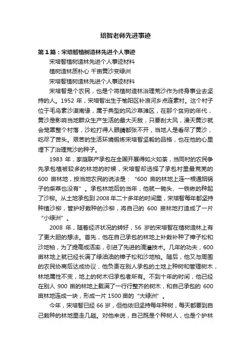 培智老师先进事迹