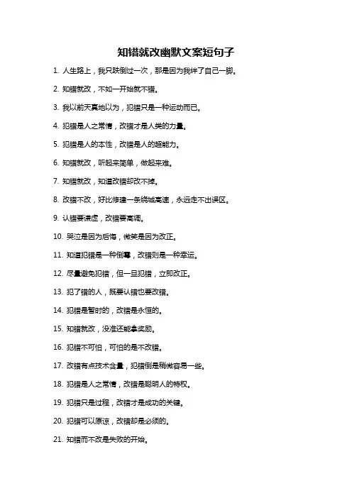 知错就改幽默文案短句子