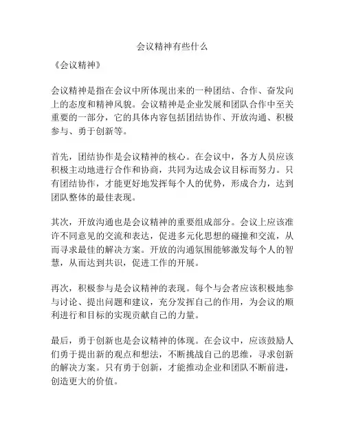 会议精神有些什么