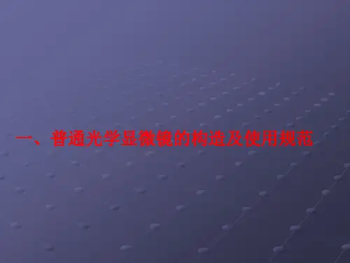 高中生物竞赛实验课件：普通光学显微镜的构造及使用规范
