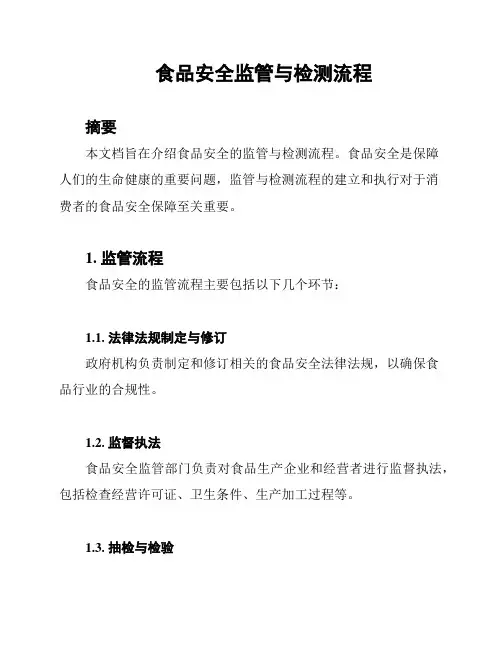 食品安全监管与检测流程