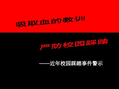 防校园踩踏宣教PPT