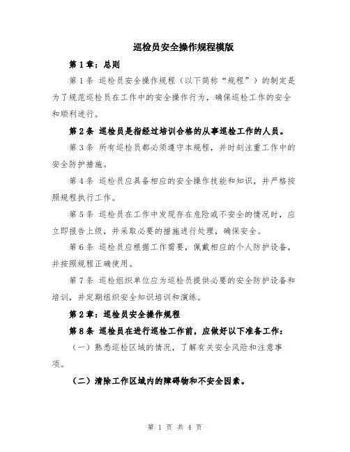 巡检员安全操作规程模版