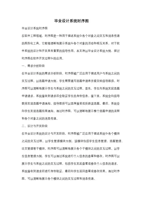 毕业设计系统时序图
