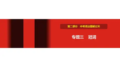 初中英语中考 语法图解过关 专题三 冠词