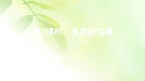 2021新高考1版政治一轮复习课件：第一单元 第3课时 多彩的消费