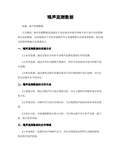 噪声监测数据