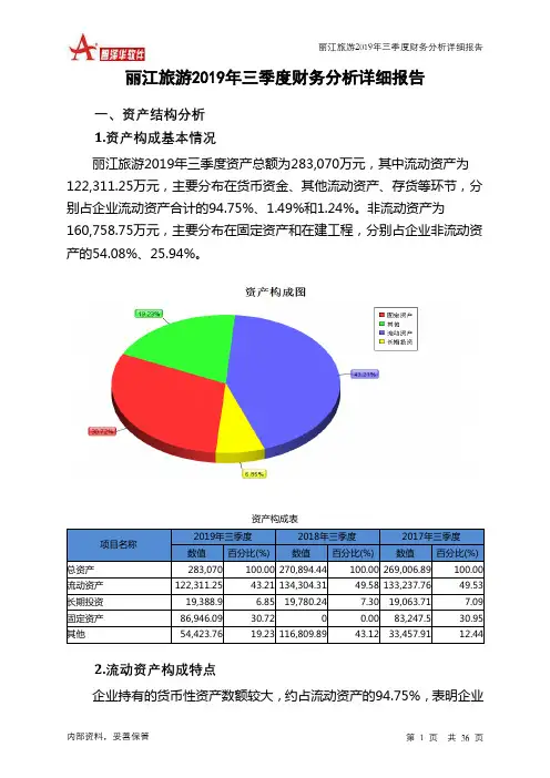 丽江旅游2019年三季度财务分析详细报告