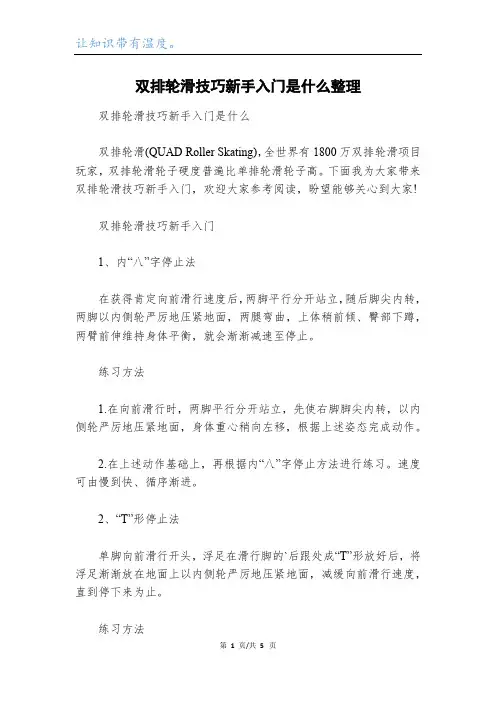 双排轮滑技巧新手入门是什么整理