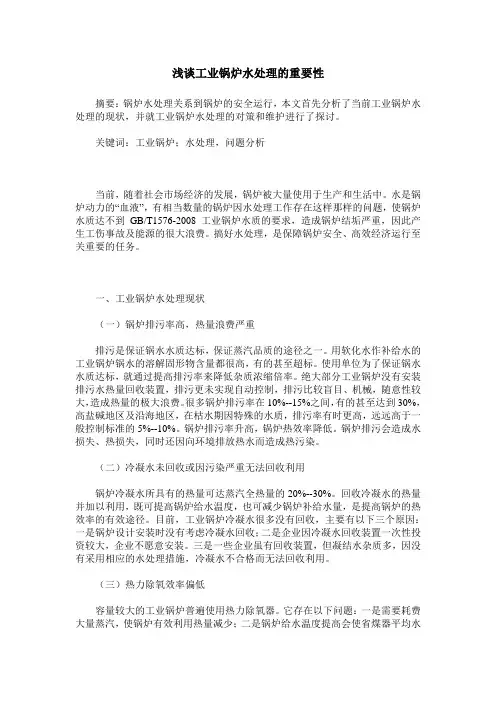 浅谈工业锅炉水处理的重要性