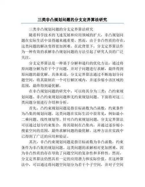 三类非凸规划问题的分支定界算法研究