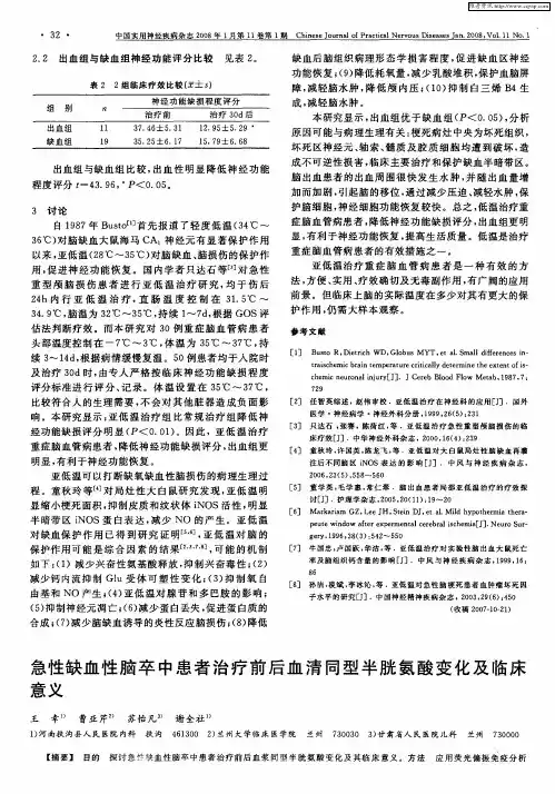 急性缺血性脑卒中患者治疗前后血清同型半胱氨酸变化及临床意义