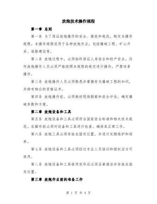 放炮技术操作规程