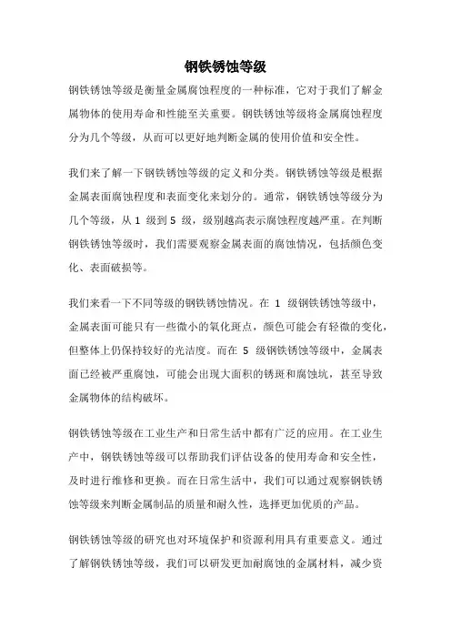 钢铁锈蚀等级