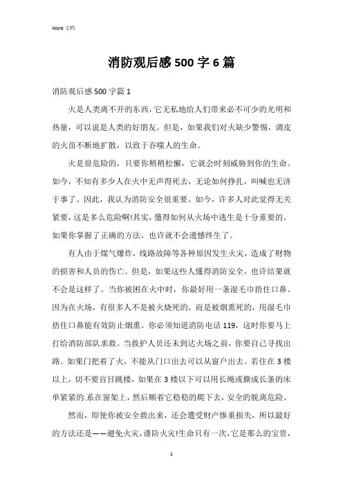 消防观后感500字6篇