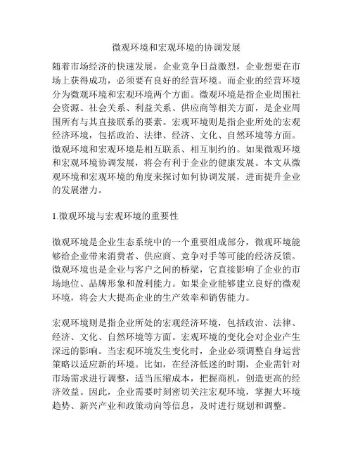 微观环境和宏观环境的协调发展