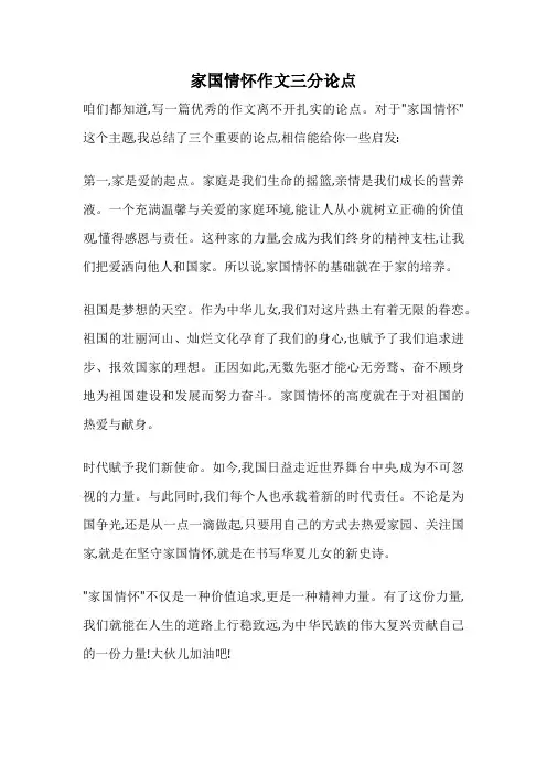 家国情怀作文三分论点