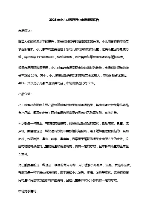 2023年小儿感冒药行业市场调研报告