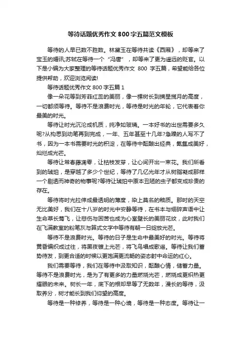 等待话题优秀作文800字五篇范文模板