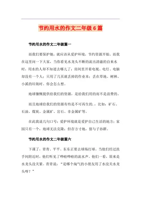 节约用水的作文二年级6篇
