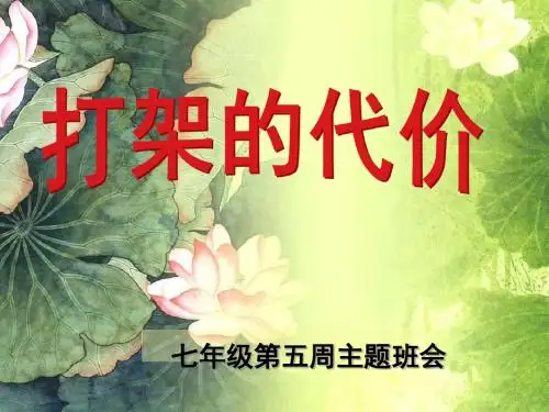 第五周班会课课件打架的代价