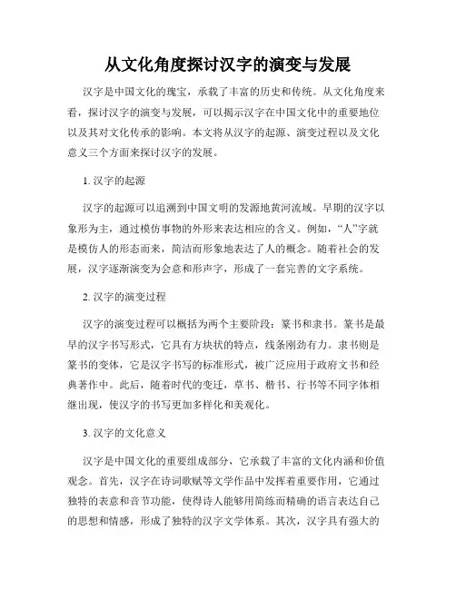 从文化角度探讨汉字的演变与发展