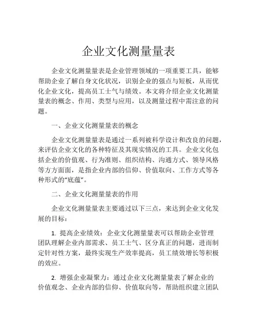 企业文化测量量表